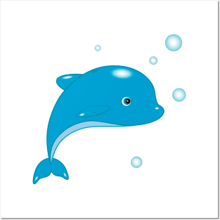 Dolphin baby Posters and Art